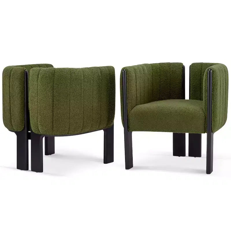 Eleganti sedie da pranzo per casa per cucina e sala da pranzo, set di 2 sedie da pranzo imbottite in bouclé di piccole dimensioni