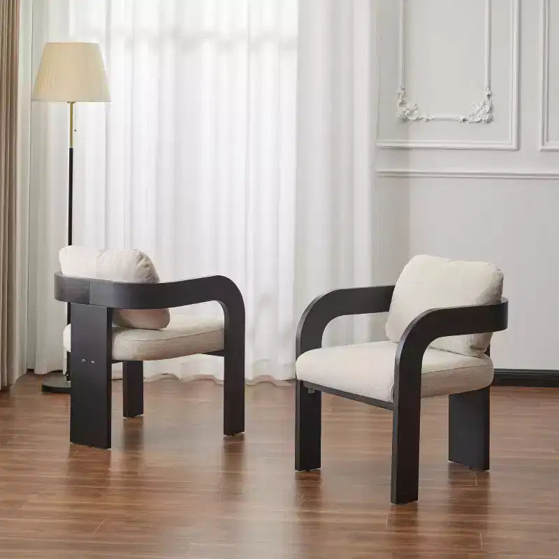 Eleganti sedie da pranzo per casa per cucina e sala da pranzo, set di 2 sedie da pranzo imbottite in bouclé di piccole dimensioni