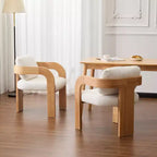 Eleganti sedie da pranzo per casa per cucina e sala da pranzo, set di 2 sedie da pranzo imbottite in bouclé di piccole dimensioni