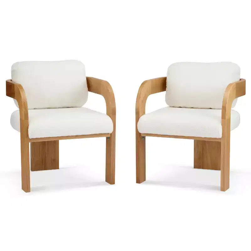 Eleganti sedie da pranzo per casa per cucina e sala da pranzo, set di 2 sedie da pranzo imbottite in bouclé di piccole dimensioni