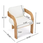 Eleganti sedie da pranzo per casa per cucina e sala da pranzo, set di 2 sedie da pranzo imbottite in bouclé di piccole dimensioni