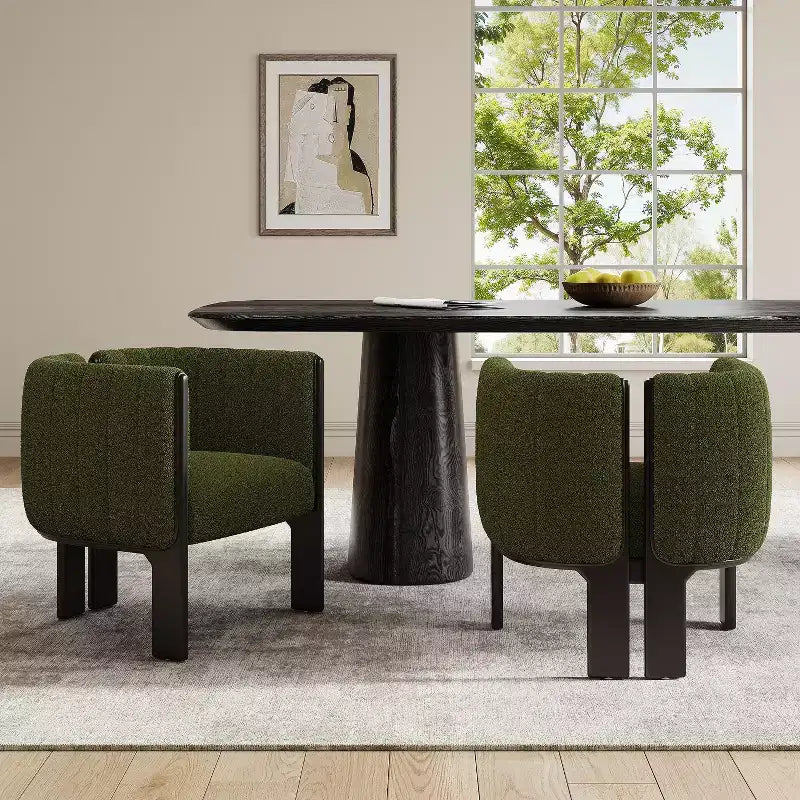 Eleganti sedie da pranzo per casa per cucina e sala da pranzo, set di 2 sedie da pranzo imbottite in bouclé di piccole dimensioni