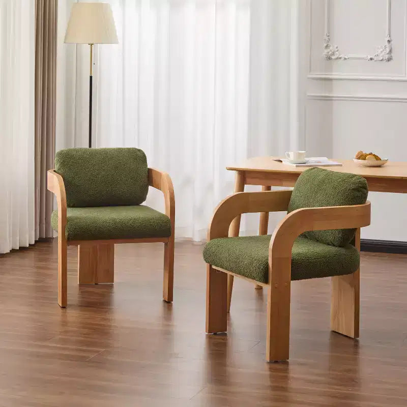 Eleganti sedie da pranzo per casa per cucina e sala da pranzo, set di 2 sedie da pranzo imbottite in bouclé di piccole dimensioni