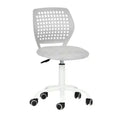 FurnitureR Armless Desk Chair with Rolling Wheels, Compact Adjustable Height Swivel Study Computer Task Chair with Breathable Back, Gray