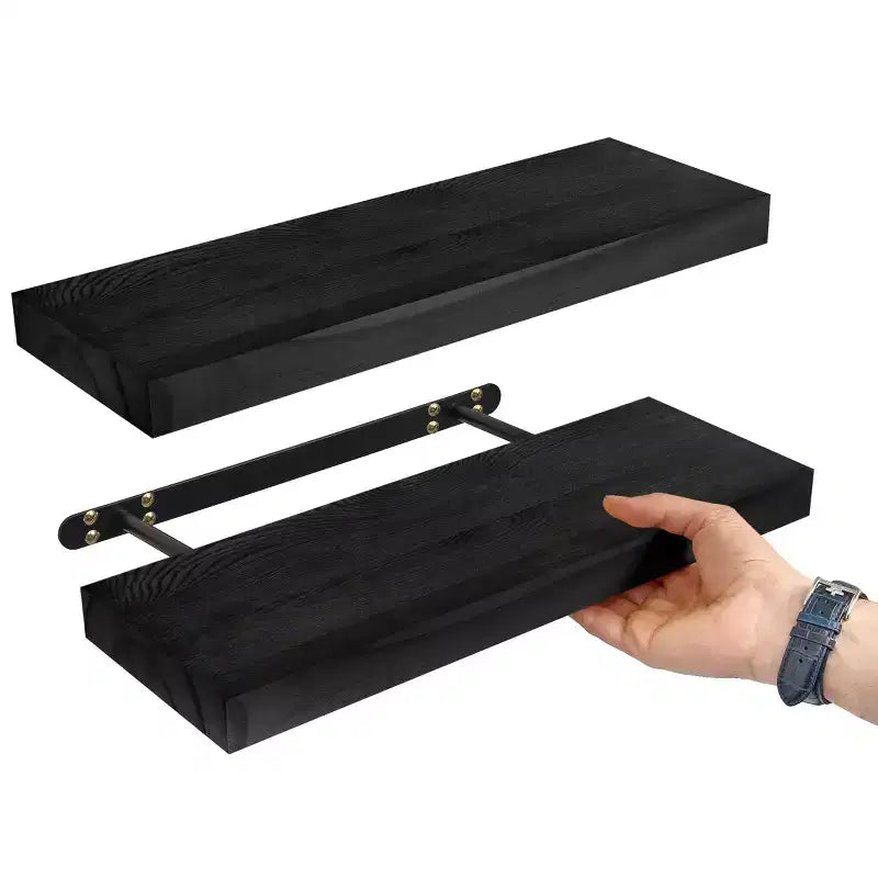 Sorbus Confezione da 2 Mensole Fluttuanti in Legno Massello da 40 cm - per Arredo Bagno, Libri, Camera da Letto e Soggiorno