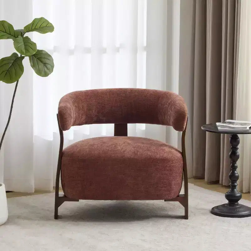 Christopher Knight Home Sedia moderna imbottita Arnaud in legno curvato