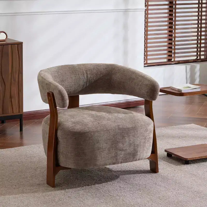 Christopher Knight Home Sedia moderna imbottita Arnaud in legno curvato