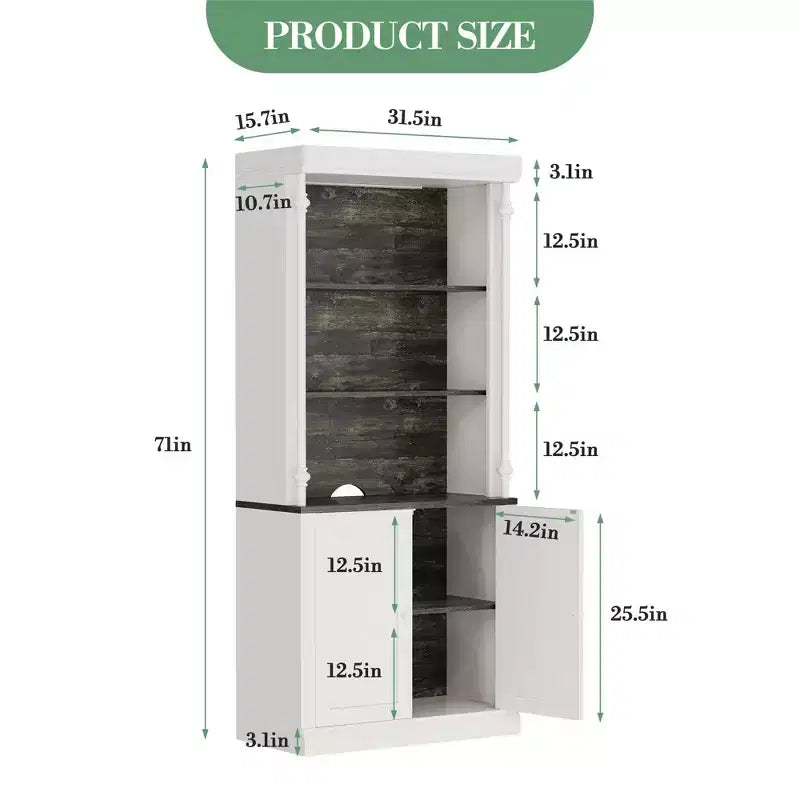 Credenza freestanding con illuminazione a LED, dotata di due ante e ripiani regolabili, ideale per sale da pranzo e soggiorni.