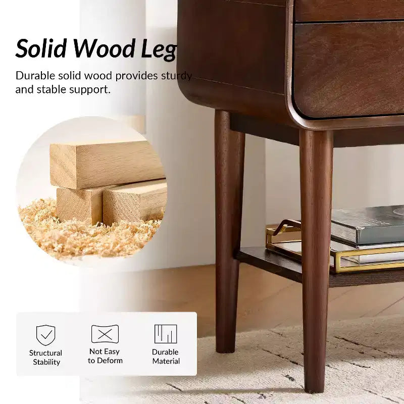 Set di 2 tavolini da divano alti 60 cm con 2 cassetti e stazione di ricarica integrata