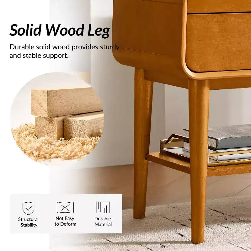 Set di 2 tavolini da divano alti 60 cm con 2 cassetti e stazione di ricarica integrata