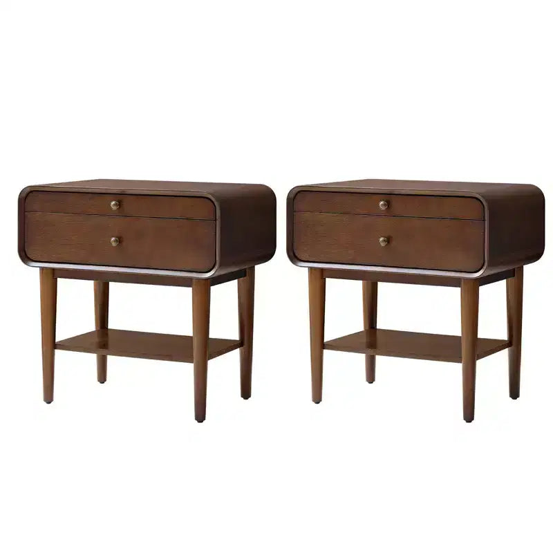 Set di 2 tavolini da divano alti 60 cm con 2 cassetti e stazione di ricarica integrata