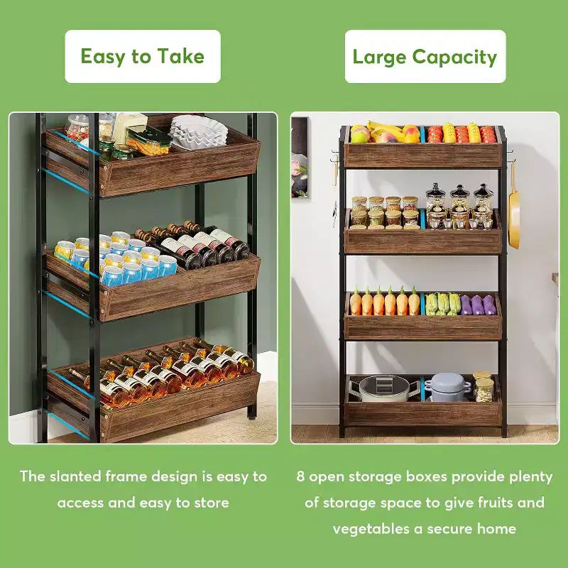 Espositore per Snack a 4 Ripiani con 4 Ganci, adatto per venditori ambulanti, negozi, supermercati e cucine domestiche.