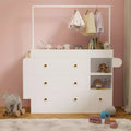 JVNOXK Baby Changing Table with 3 Extra-Deep Drawers, Storage Shelf, and Hooks Ideal for Nurseries White