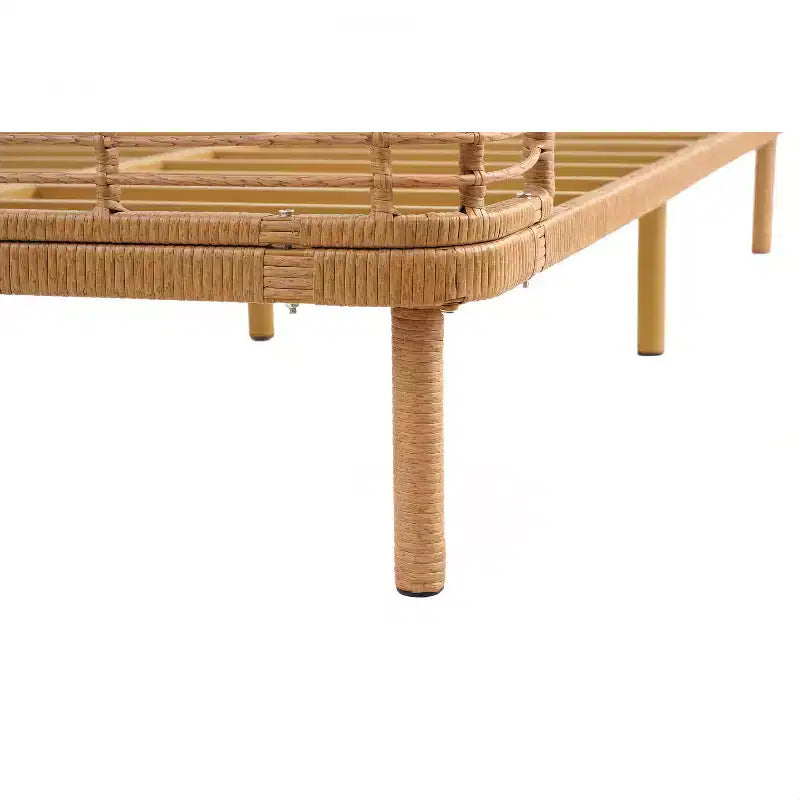 Christopher Knight Home Shadow Letto in vimini PE con testiera ad alette Shadow Coastal Grid