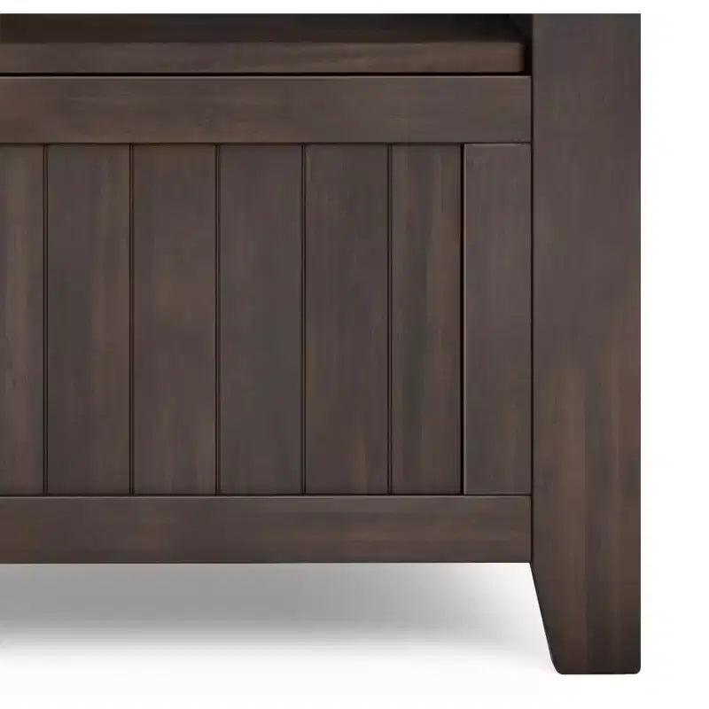 Panca contenitore in legno massello, transizionale, piccola da ingresso, larga 91 cm, Normandy