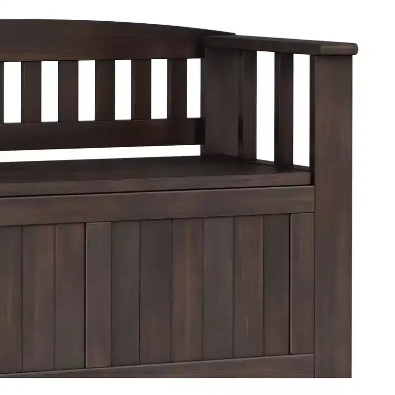 Panca contenitore in legno massello, transizionale, piccola da ingresso, larga 91 cm, Normandy
